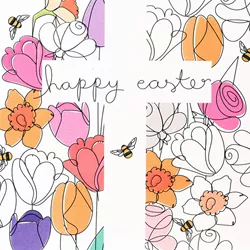 Flowers and Cross Easter Card