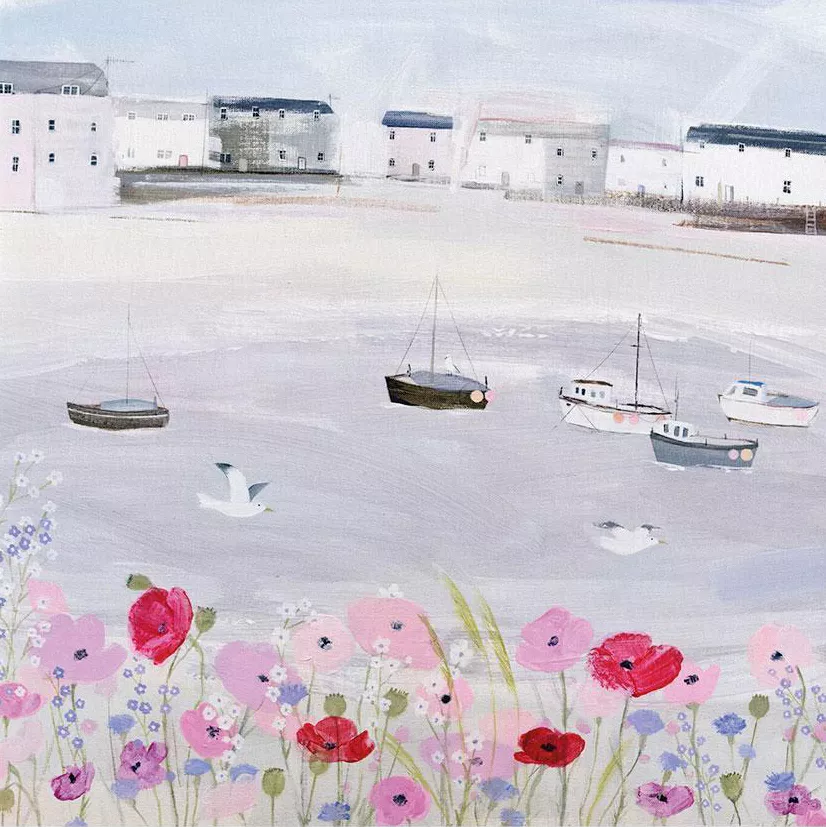 Sea Mist and Poppies Greeting Card