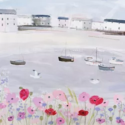 Sea Mist and Poppies Greeting Card
