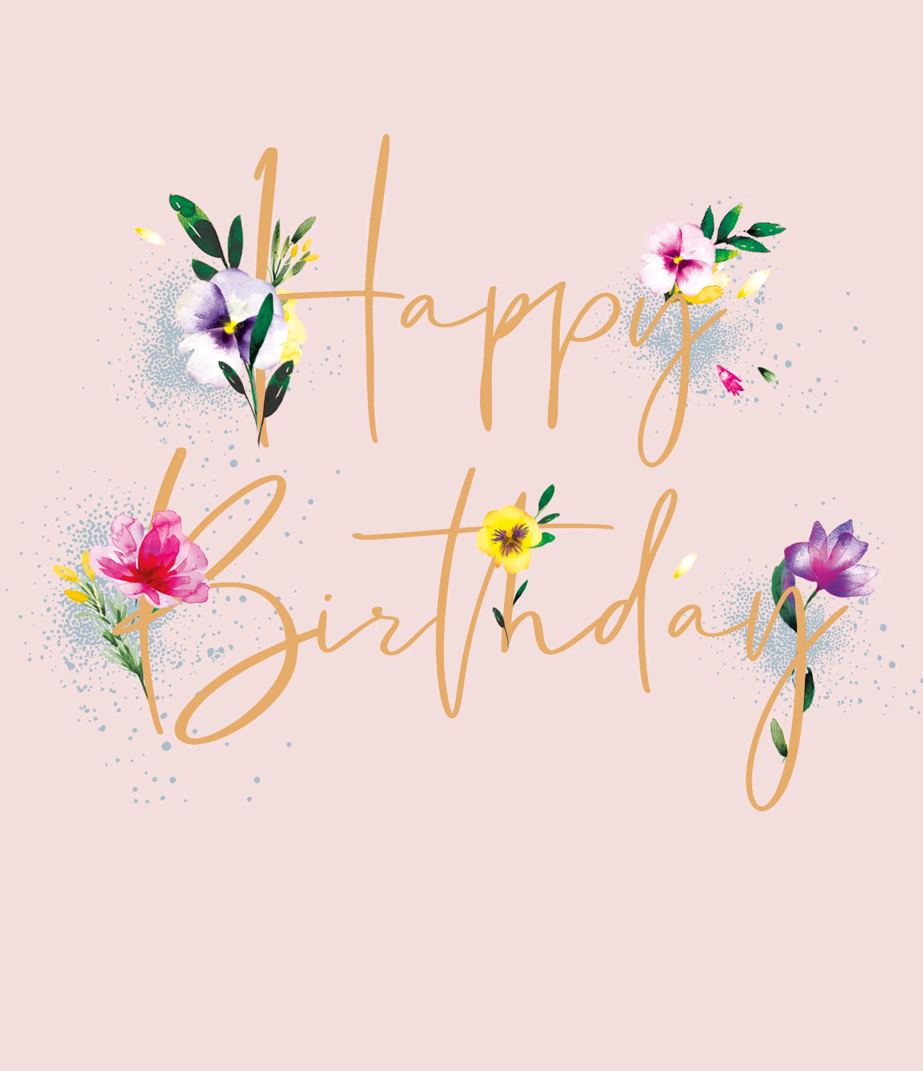Pansies Birthday Card
