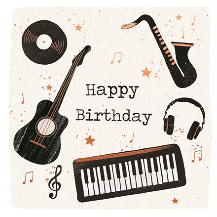 Musical Instruments Birthday Card