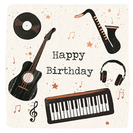Musical Instruments Birthday Card