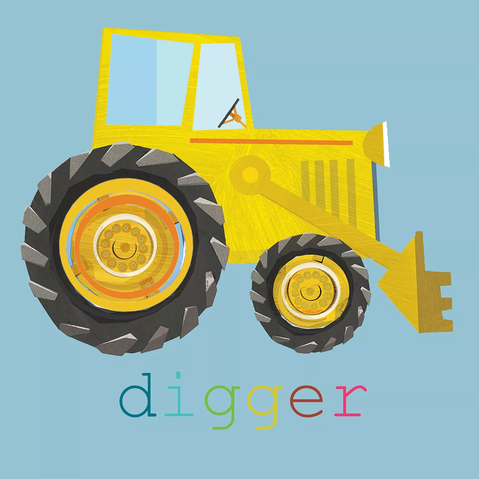Yellow Digger Birthday Card