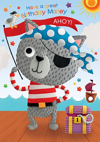 Pirate Cat Birthday Card