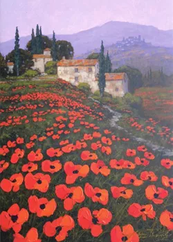Tuscan Hillside Greeting Card