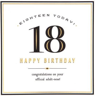 Official Adult ness 18th Birthday Card