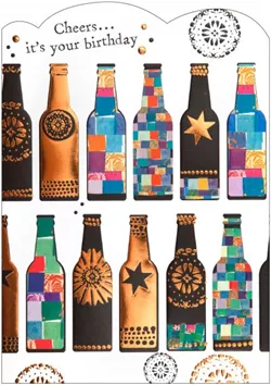 Cheers Bottle Birthday Card