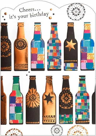 Cheers Bottle Birthday Card