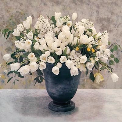 White Tulips Sympathy Card
