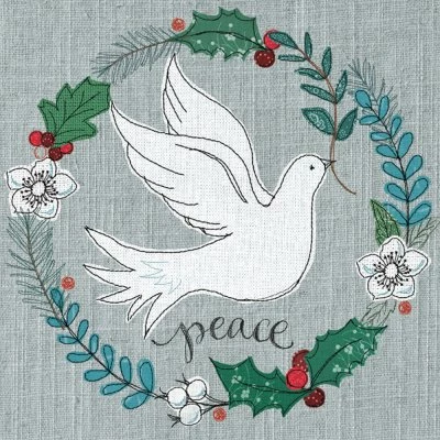 Dove in Wreath Personalised Christmas Card